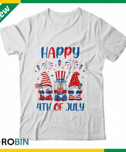 Three Gnomes Celebrating Independence Day USA 4th Of July Shirt (T-shirt, Hoodie, Tank Top)