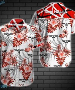 Van Halen Rock Band Button-up T-Shirt, Van Halen Aloha Shirt