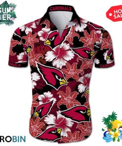 Arizona Cardinals Tropical Flower Hawaiian Shirt