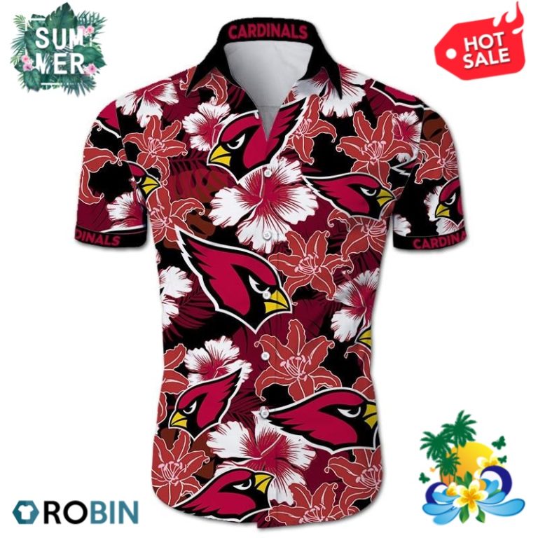 Arizona Cardinals Tropical Flower Hawaiian Shirt