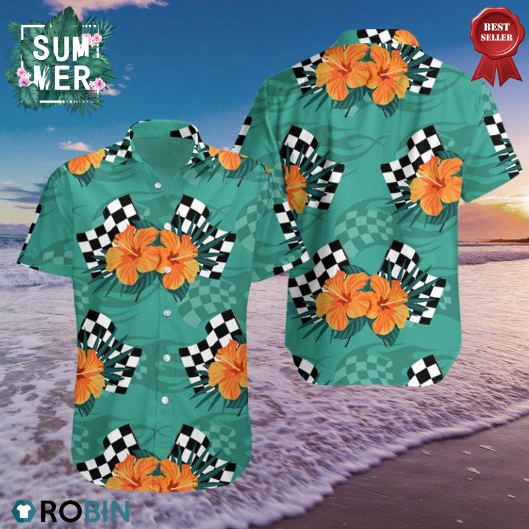 Auto Racing Aloha Shirt, Hawaiian Shirt