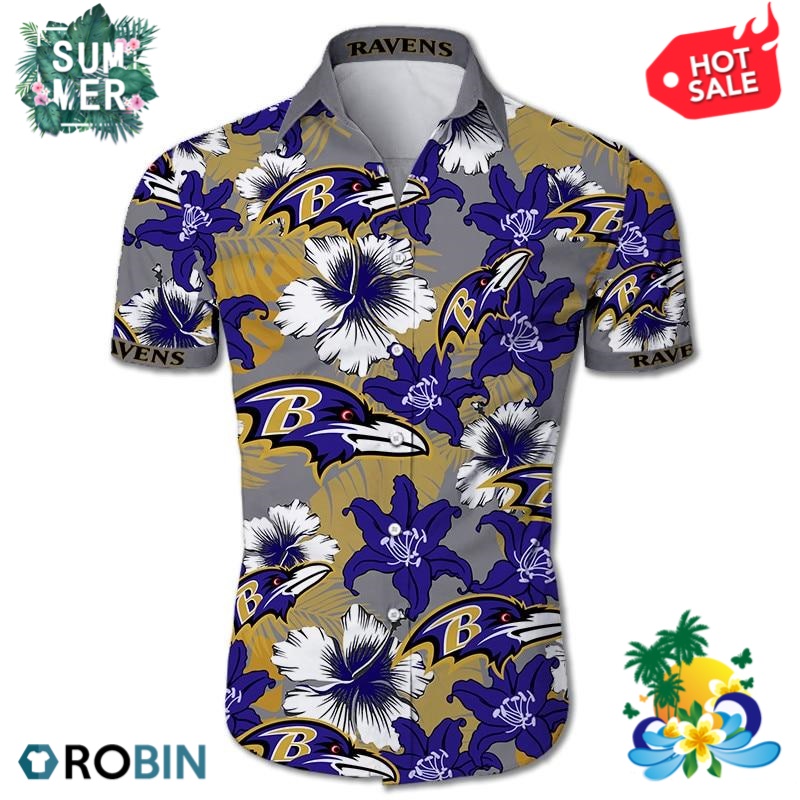 Baltimore Ravens All Over Print Aloha Shirt - RobinPlaceFabrics