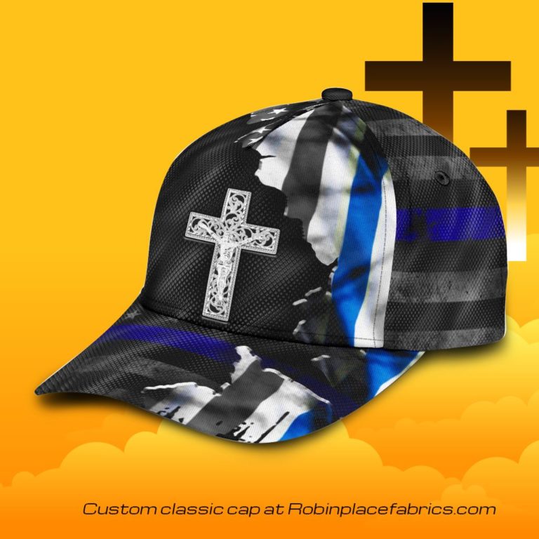 Blue Flag Jesus All Over Print Classic Cap