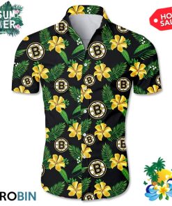 Boston Bruins Tropical Flower Hawaiian Shirt
