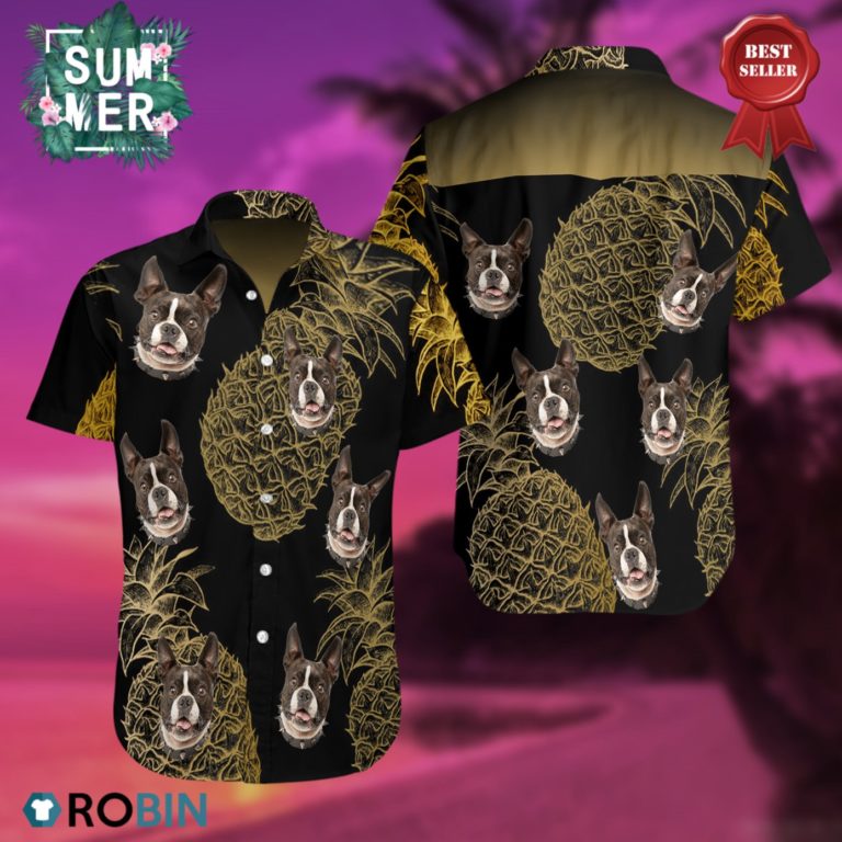 Boston Terriers Aloha Shirt, Button-up T-shirt