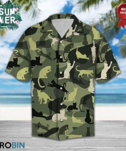 Cat Camo All Over Print Hawaiian Pattern Shirt