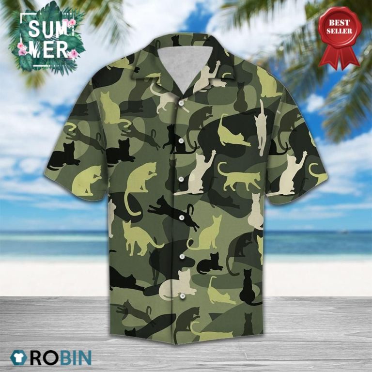 Cat Camo All Over Print Hawaiian Pattern Shirt