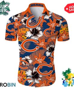 Chicago Bears Tropical Flower Hawaiian Shirt