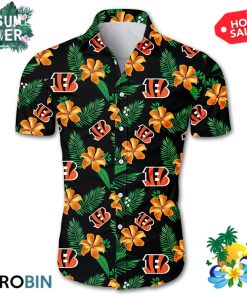 Cincinnati Bengals Tropical Flower Aloha Shirt