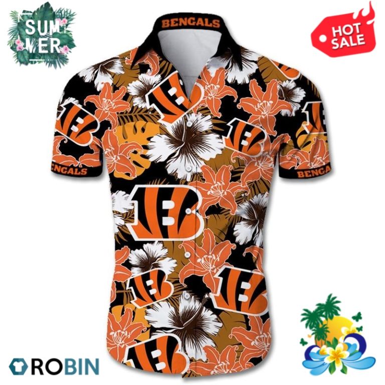Cincinnati Bengals Tropical Flower Hawaiian Shirt