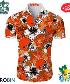 Cleveland Browns Tropical Flower Hawaiian Shirt