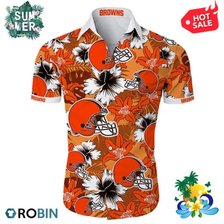 Cleveland Browns Tropical Flower Hawaiian Shirt