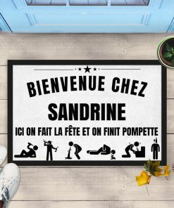 Personalized Bienvenue chez paillasson – custom name doormat Personalized Bienvenue chez paillasson – custom name doormat