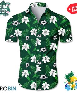 Dallas Stars Tropical Flower Hawaiian Shirt