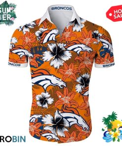 Denver Broncos Tropical Flower Hawaiian Shirt