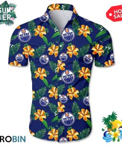 Edmonton Oilers Tropical Flower Hawaiian Shirt Edmonton Oilers Tropical Flower Hawaiian Shirt