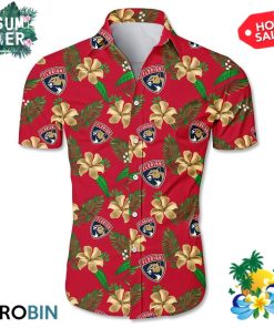 Florida Panthers Tropical Flower Hawaiian Shirt