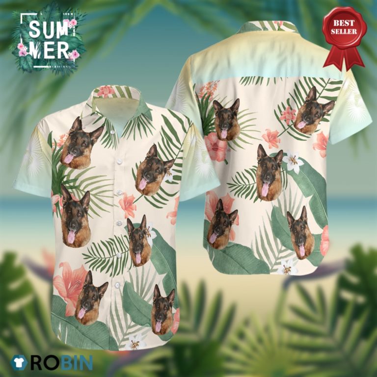 German Shepherd Summer Aloha Shirt