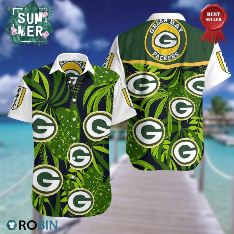 Green Bay Packers Cannabis Hawaiian Pattern Shirt, Button-up T-shirt