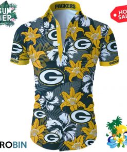 Green Bay Packers Tropical Flower Hawaiian Shirt