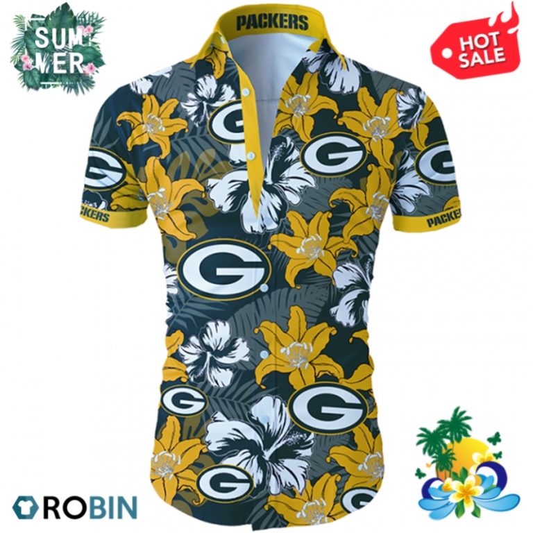 Green Bay Packers Tropical Flower Hawaiian Shirt