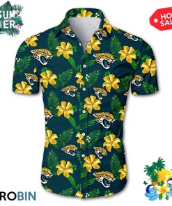 Jacksonville Jaguars Tropical Flower Aloha Shirt
