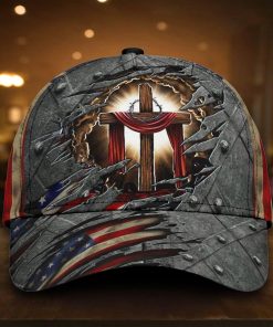 Jesus Cross Us Flag Classic Cap