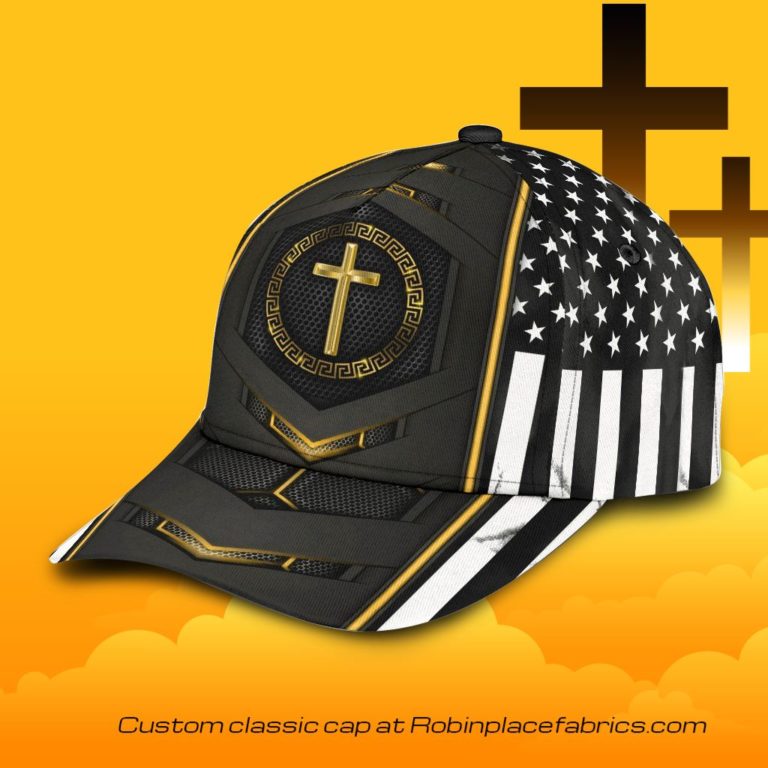 Jesus Gold Flag Carbon All Over Print Classic Cap