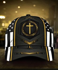 Jesus Gold Flag Carbon All Over Print Classic Cap