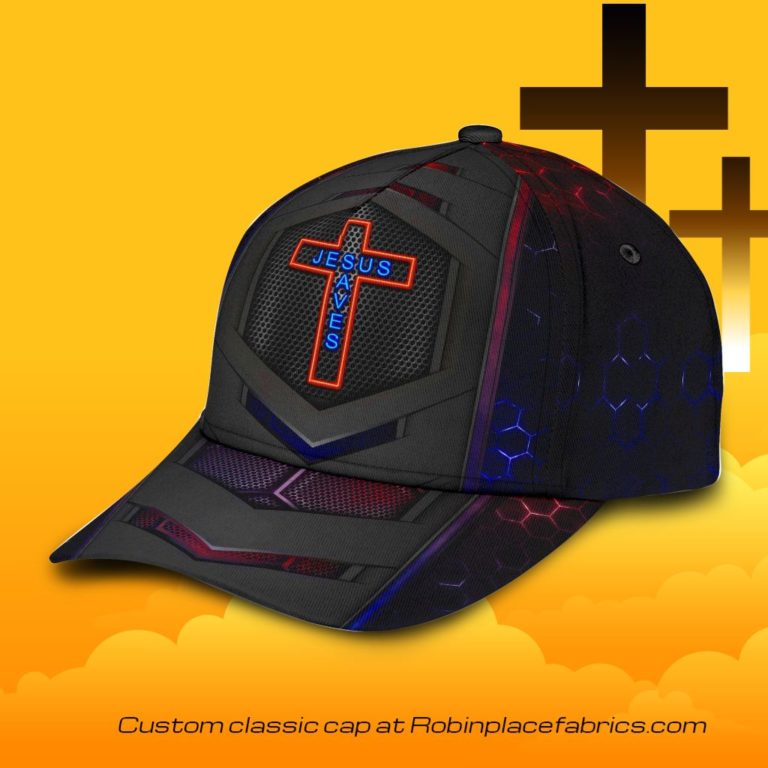Jesus Saves Carbon Pattern Classic Cap