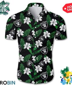 Las Vegas Raiders Tropical Flower Hawaiian Shirt