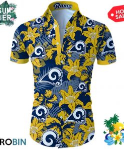 Los Angeles Rams Tropical Flower Hawaiian Shirt