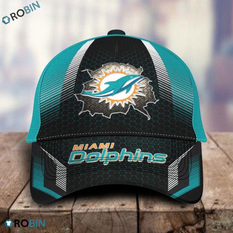 NFL Miami Dolphins Skull All Over Print Caps RobinPlaceFabrics