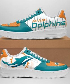 Miami Dolphins Football Team Nike Air Force 1 Shoes