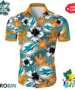 Miami Dolphins Tropical Flower Hawaiian Shirt