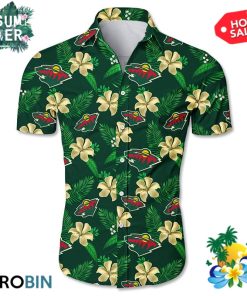 Minnesota Wild Tropical Flower Hawaiian Shirt