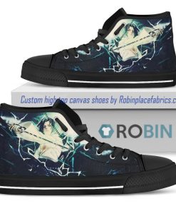 Naruto Sasuke And Lightening Anime High Top Shoes Naruto Sasuke And Lightening Anime High Top Shoes
