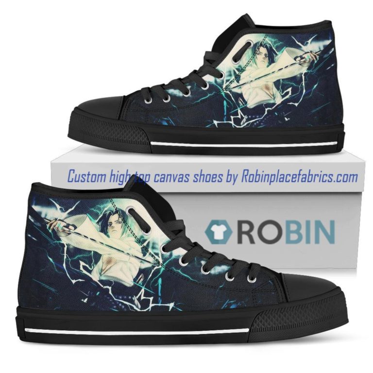 Naruto Sasuke And Lightening Anime High Top Shoes