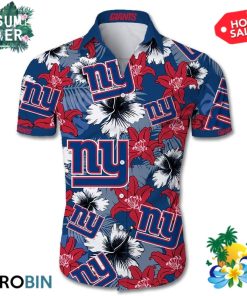New York Giants Tropical Flower Hawaiian Shirt New York Giants Tropical Flower Hawaiian Shirt