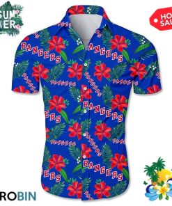New York Rangers Tropical Flower Hawaiian Shirt