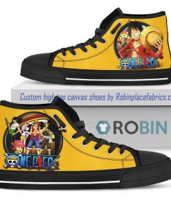 One Piece Luffy And Pirates Team High Top Shoes One Piece Luffy And Pirates Team High Top Shoes
