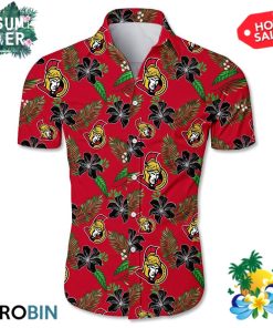 Ottawa Senators Tropical Flower Hawaiian Shirt