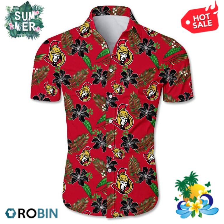Ottawa Senators Tropical Flower Hawaiian Shirt