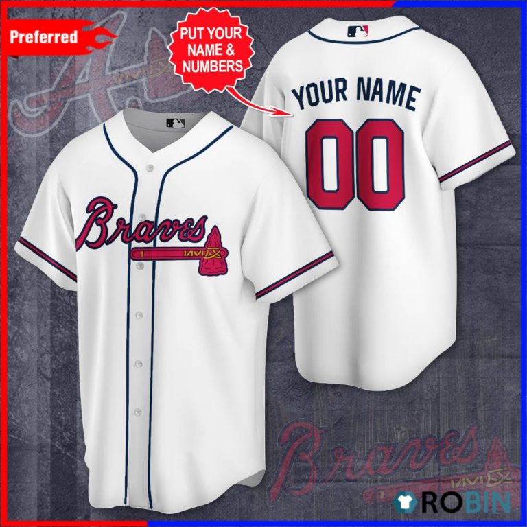 Personalized Atlanta Braves Baseball Jersey - RobinPlaceFabrics