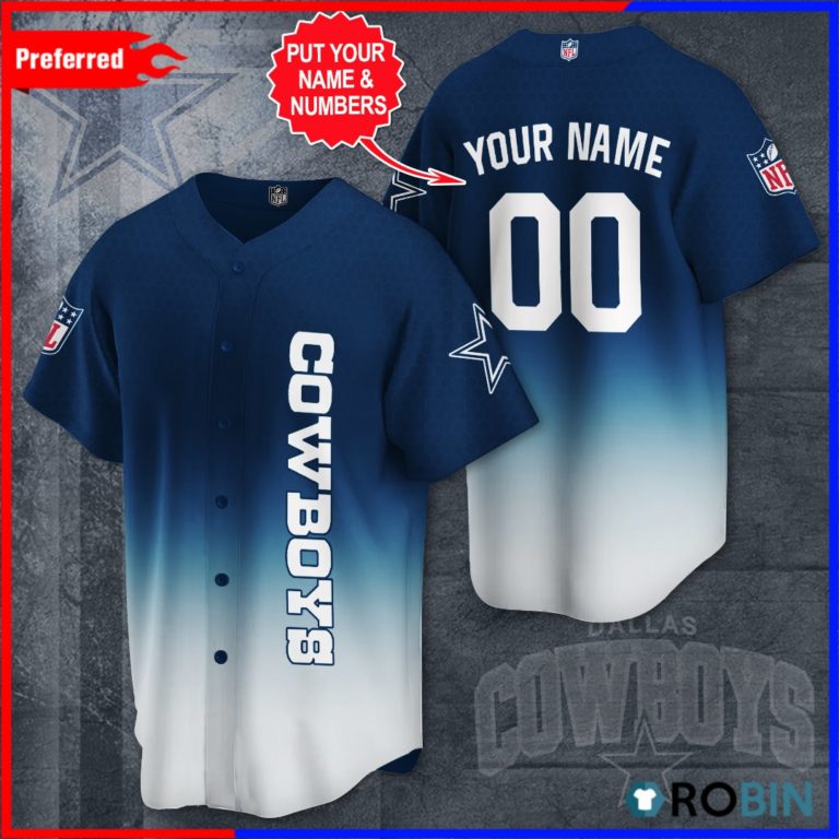 Personalized Dallas Cowboys Baseball Jersey