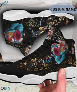 Personalized Floral Skull Hippie Let It Be Air Jordan 13 Shoes