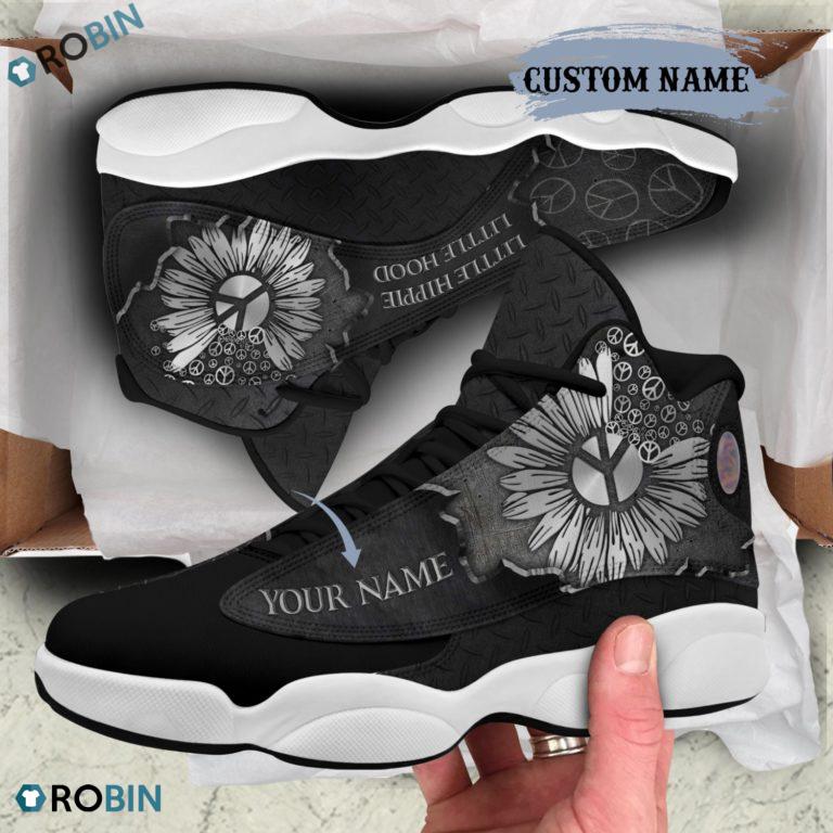 Personalized Hippie Flower Air Jordan 13 Shoes