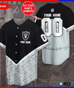 Personalized Las Vegas Raiders AOP Baseball Jersey Personalized Las Vegas Raiders AOP Baseball Jersey