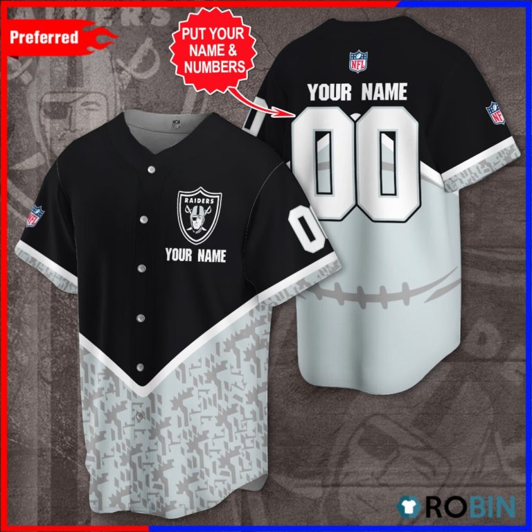 Personalized Las Vegas Raiders AOP Baseball Jersey
