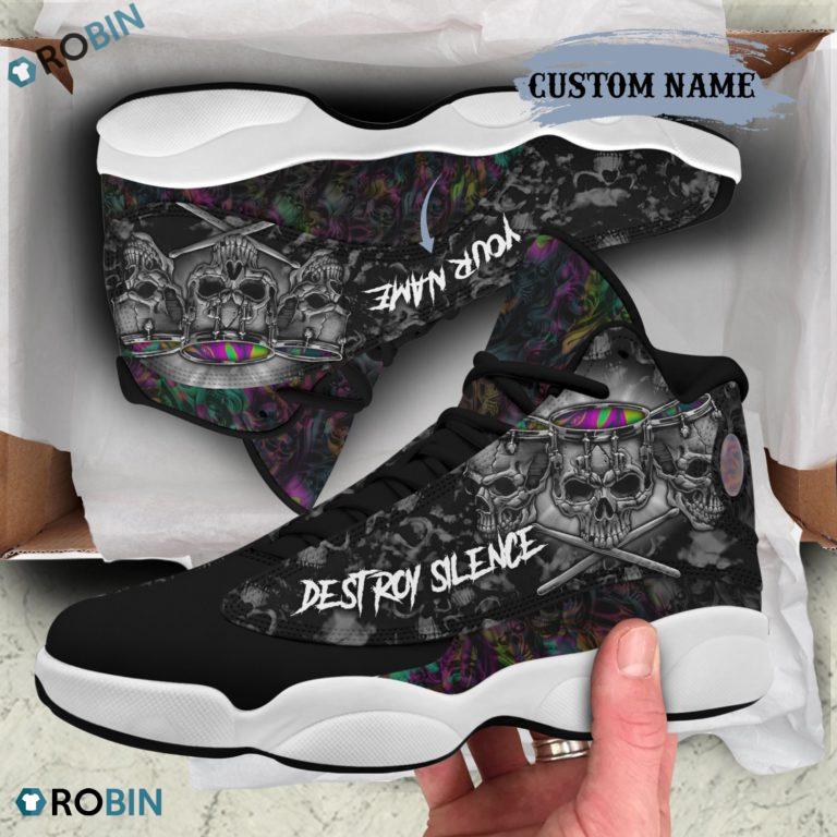 Personalized Music Drum Destroy Silence Air Jordan 13 Shoes